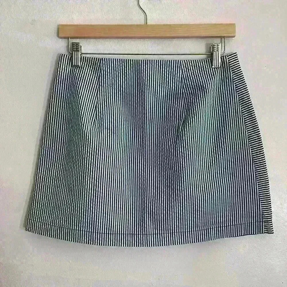 Urban Outfitters Women's Medium Saliorette Striped Mini Skirt Navy Blue White - Picture 9 of 9